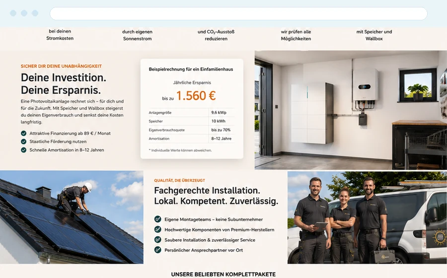 Screenshot der Demo 04 Google-Ads-Landingpage