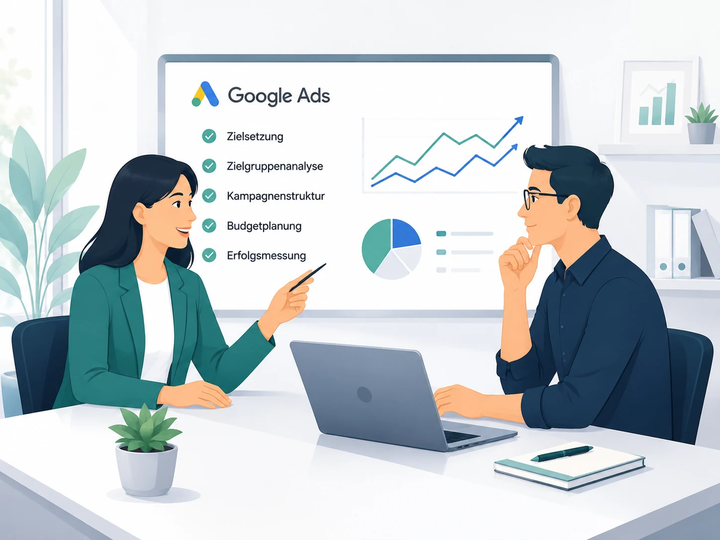 Google Ads Beratung mit Zielsetzung, Kampagnenstruktur und Erfolgsmessung