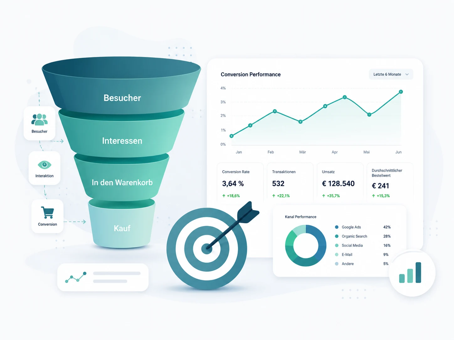 Tracking und Conversion-Optimierung mit Funnel und Performance-Dashboard