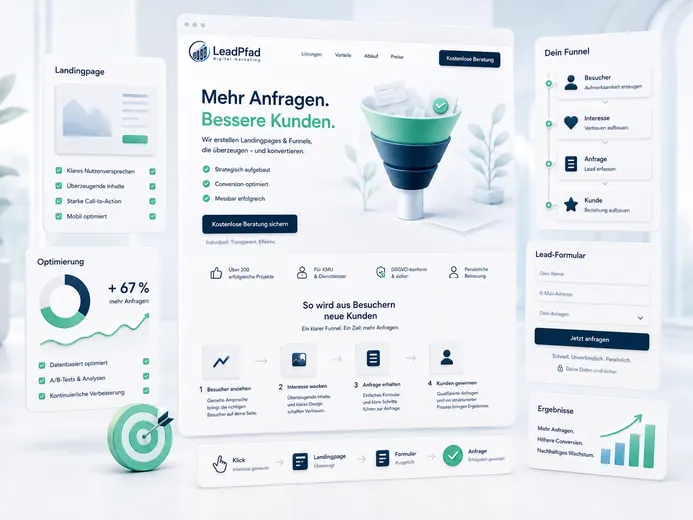 Landingpage und Funnel für qualifizierte Anfragen und Conversions